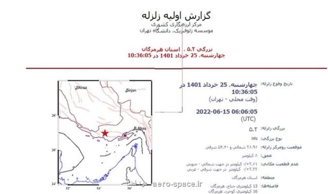 4 زلزله پی در پی هرمزگان را لرزاند